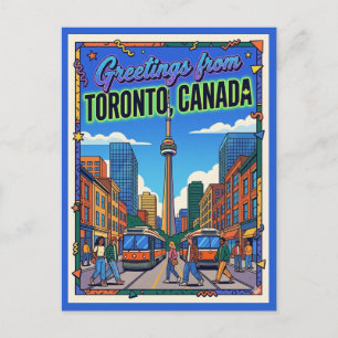 Carte Postale Toronto Canada Salutations Rétro