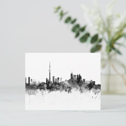 Carte Postale Toronto Canada Skyline Black White (Debout devant)