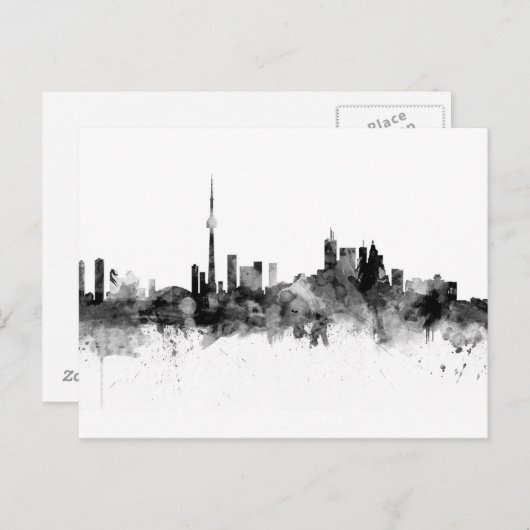 Carte Postale Toronto Canada Skyline Black White (Devant / Derrière)