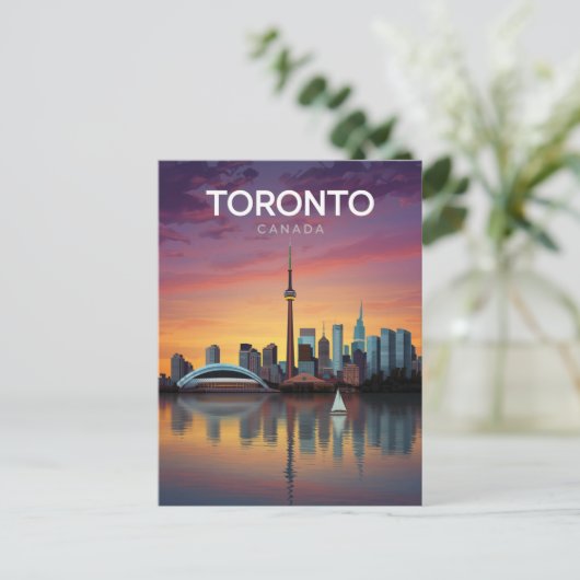 Carte Postale Toronto Canada Sunset Skyline (Debout devant)