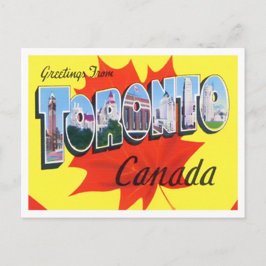 Carte postale Toronto, Canada Vintage Big Letters (Devant)