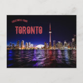Carte Postale Toronto Ontario Skyline La Nuit (Devant)