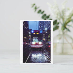 Carte Postale Toronto, Street Car en forte pluie