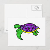 Carte Postale tortue (Devant / Derrière)