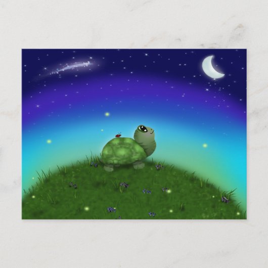 Carte Postale Tortue à gazon étoilé (Devant)