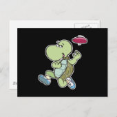 Carte Postale tortue à la frisbee (Devant / Derrière)