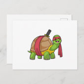 Carte Postale Tortue à l'art martial avec épée (Devant / Derrière)
