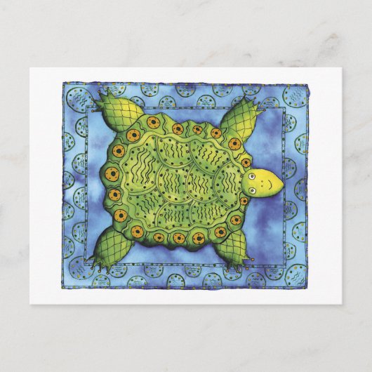 Carte Postale Tortue à motifs (Devant)