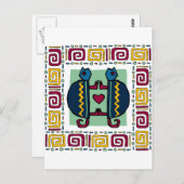 Carte Postale tortue amoureuse (Devant / Derrière)