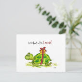 Carte Postale Tortue Anniversaire - Tard mais avec Amour (Debout devant)
