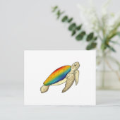 Carte Postale Tortue Arc-en-ciel (Debout devant)