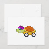 Carte Postale Tortue avec carapace comme voiture (Devant / Derrière)