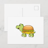 Carte Postale Tortue avec carapace en burger.PNG (Devant / Derrière)