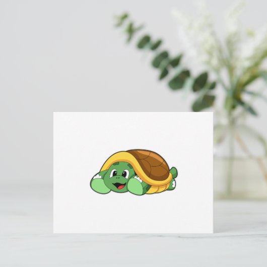 Carte Postale Tortue avec carapace en couverture (Debout devant)
