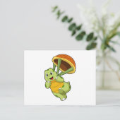 Carte Postale Tortue avec carapace en parachutiste (Debout devant)