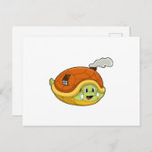 Carte Postale Tortue avec Coquille comme Maison (Devant / Derrière)
