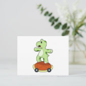 Carte Postale Tortue avec coquille en tant que skateboard (Debout devant)