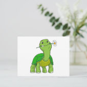 Carte Postale Tortue avec marguerite à fleurs (Debout devant)
