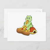 Carte Postale Tortue avec Pizza (Devant / Derrière)