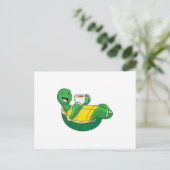 Carte Postale Tortue avec tasse de café (Debout devant)
