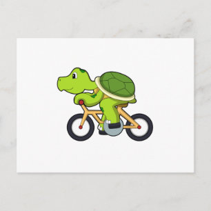 Carte Postale Tortue avec vélo