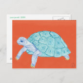 Carte Postale Tortue bleue (Devant / Derrière)