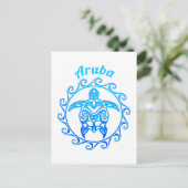 Carte Postale Tortue bleue Aruba (Debout devant)