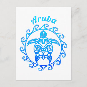 Carte Postale Tortue bleue Aruba