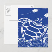 Carte Postale Tortue bleue Hawaii (Devant / Derrière)