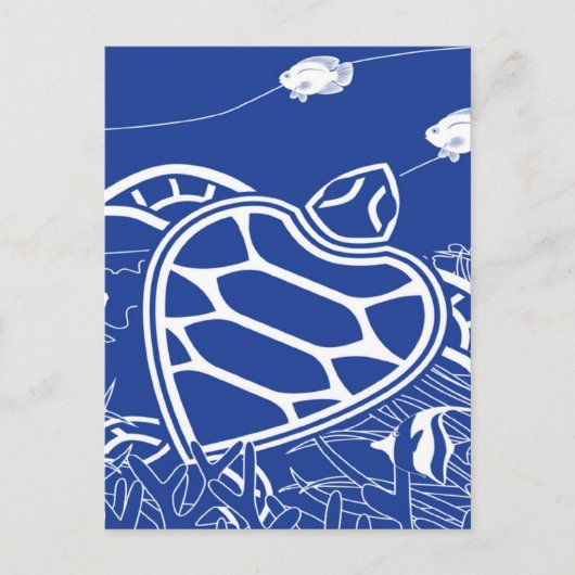 Carte Postale Tortue bleue Hawaii (Devant)