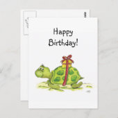 Carte Postale Tortue d'anniversaire (Devant / Derrière)