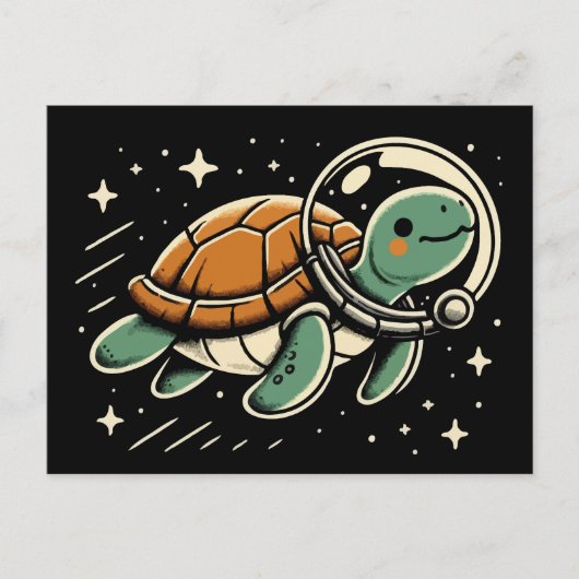 Carte Postale Tortue de l'espace (Devant)