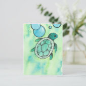 Carte Postale Tortue de mer (Debout devant)