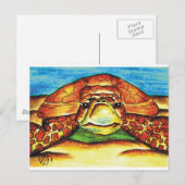 Carte Postale Tortue de mer (Devant / Derrière)