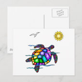 Carte Postale Tortue de mer #1 (Devant / Derrière)
