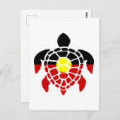 Carte Postale Tortue de mer aborigène australien (Devant / Derrière)