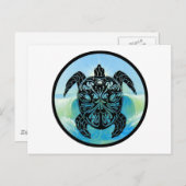 Carte Postale Tortue de mer celtique (Devant / Derrière)