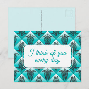 Carte Postale TORTUE de mer chamanique - Motif 1
