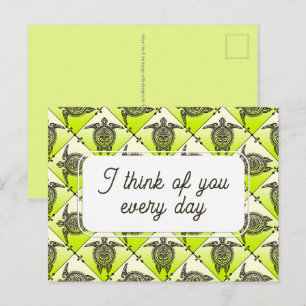 Carte Postale Tortue de mer chamanique - Motif 3