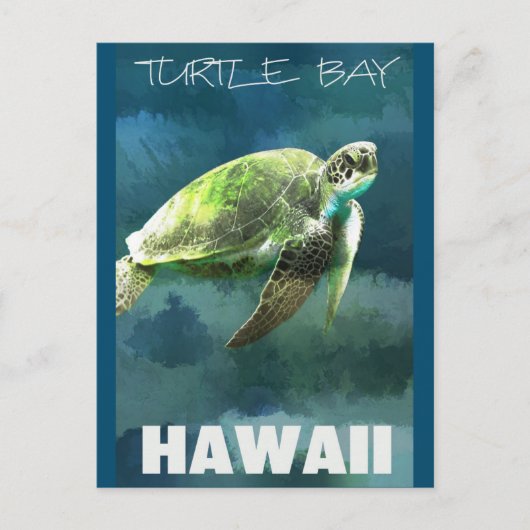 Carte Postale Tortue de mer d'Hawaii Artiste (Devant)