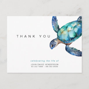 Carte Postale Tortue de mer Funérailles Tropicales Perte de Vie 