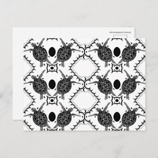 Carte Postale Tortue de mer Tortue Moons Pattern (Devant / Derrière)