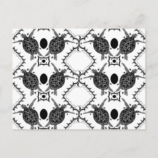 Carte Postale Tortue de mer Tortue Moons Pattern (Devant)