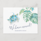 Carte Postale Tortue de mer tropicale Faire-part de mouvement bo (Devant)