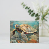 Carte Postale Tortue Des Rives Tranquilles (Debout devant)