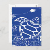 Carte Postale Tortue d'Hawaï - Honu (Devant / Derrière)