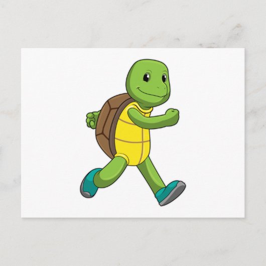 Carte Postale Tortue en course (Devant)