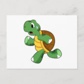 Carte Postale Tortue en Jogger à Running (Devant)
