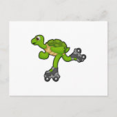 Carte Postale Tortue en patinage avec roulettes (Devant)