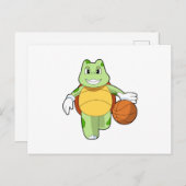Carte Postale Tortue en tant que joueur de basket-ball avec Bask (Devant / Derrière)